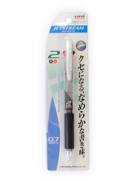 三菱鉛筆 ジェットストリーム2色ボールペン 透明 SXE2300-07-1P.T