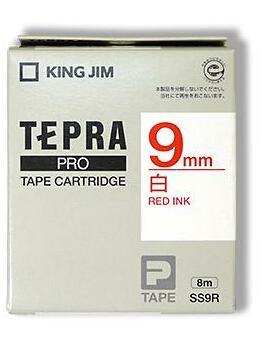 キングジム テプラPROテープ 白赤文字 9mm SS9R