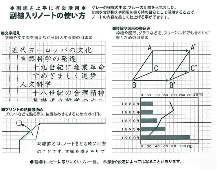 日本ノート オフィシャル・副線入りノート・B5・A罫 6AZ3F