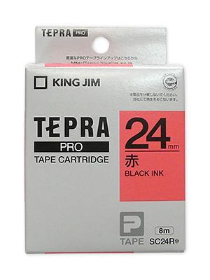 キングジム テプラPROテープ赤黒文字24mm SC24R