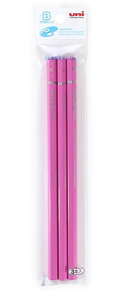 三菱鉛筆 パレットかきかた鉛筆ユニS1012 3本パック PLTピンクB US1012