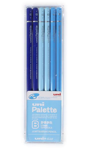 三菱鉛筆 パレットかきかた鉛筆ユニS1043ブルー 6角PLT(PB)B ユニS1043