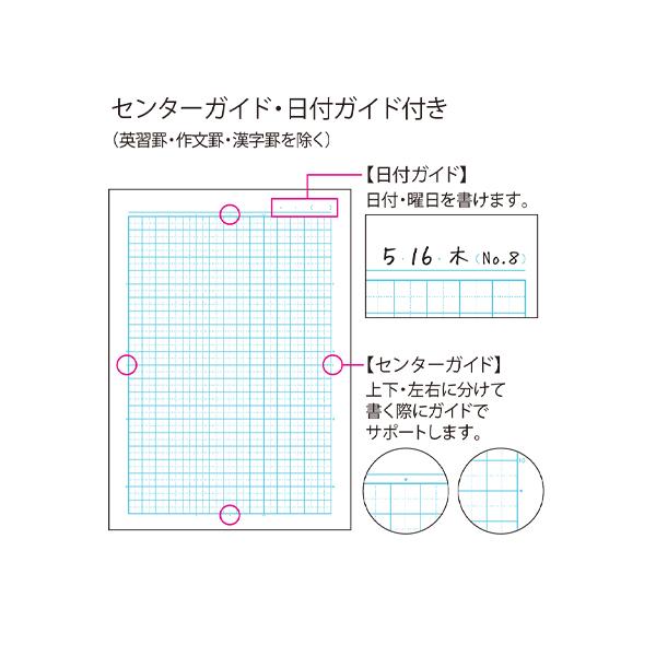 コクヨ キャンパスジュニア 5mm方眼罫 ノ-30S10x5 用途別 セミB5 5色パック 学習帳 学童 科目シール付 消しゴムで綺麗に消しやすい 人気のキャンパスノート