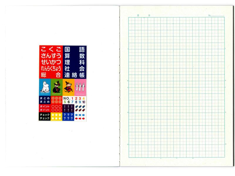 日本ノート ムーミンセクション セミB5 5mm方眼罫 10mm実線入りノート ライトブルー MLS10-LB