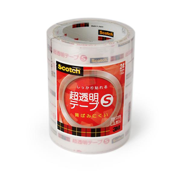 3M スコッチ 超透明テープS 工業用包装(巻芯径76mm・24mm×35m) BK-24N