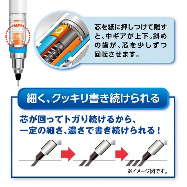 三菱鉛筆 クルトガ ローレットモデル 0.5mmシャープ シルバー ローレットグリップ搭載 M5-1017 1P.26