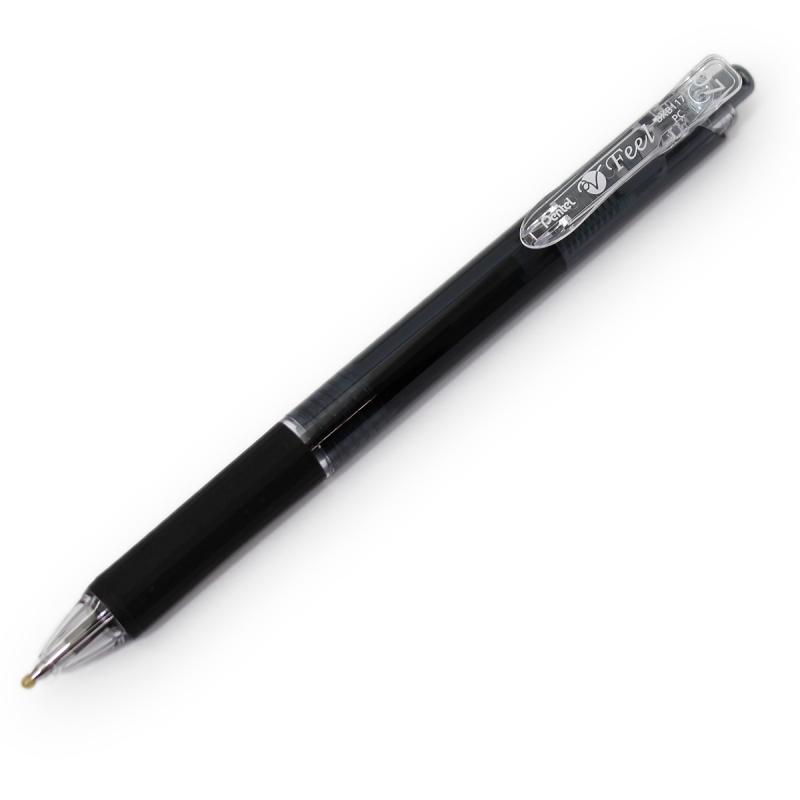 ぺんてる フィールボールペン0.7mm クリアブラック軸 黒 XBXB117-A