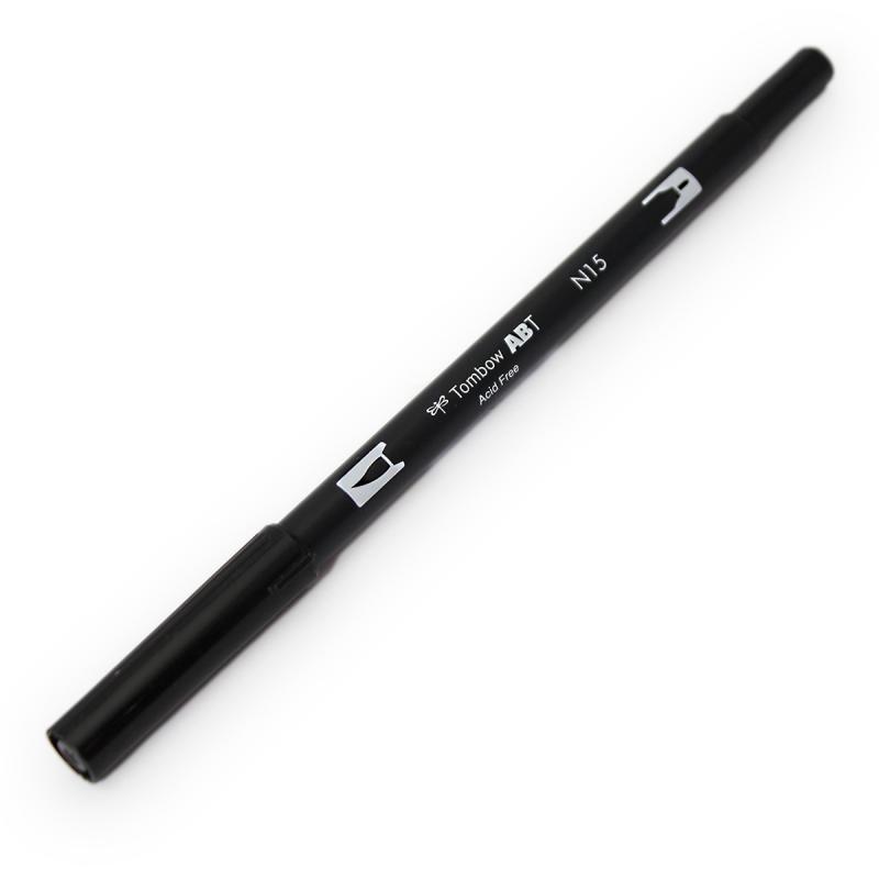 トンボ鉛筆 デュアルブラッシュペン 水性マーカー ブラック AB-T N15