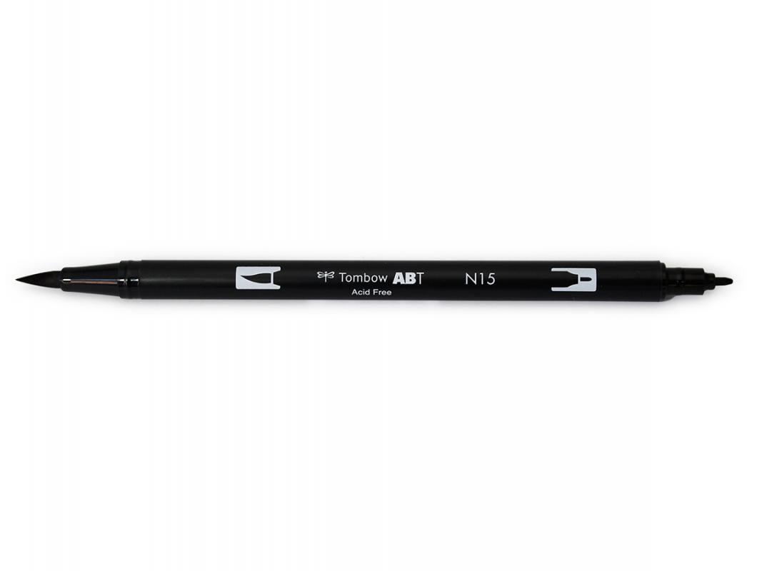 トンボ鉛筆 デュアルブラッシュペン 水性マーカー ブラック AB-T N15