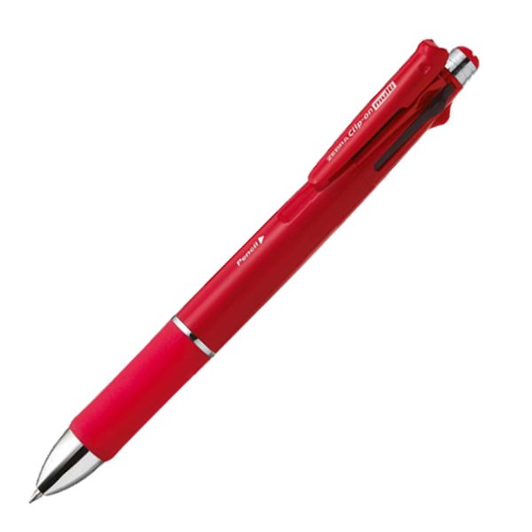 ゼブラ クリップオンマルチ 1000S clip-on multi 0.7mm油性ボールペン・0.5mmシャープ 多機能ペン 軸色赤 B4SA3-R