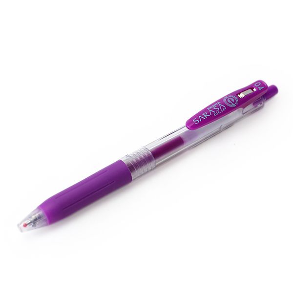 ゼブラ サラサクリップ 0.4mm ジェルボールペン ノック式 インク色:紫 水性顔料インク JJS15-PU