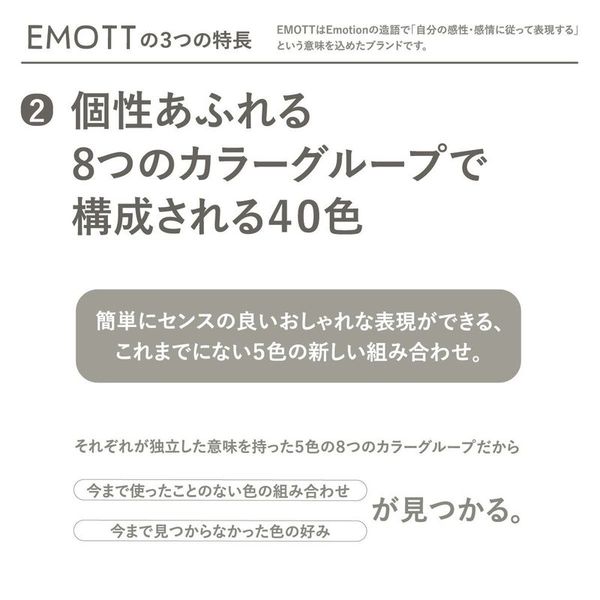 三菱鉛筆 水性サインペン エモット EMOTT NO1 10色セット PEMSY10C