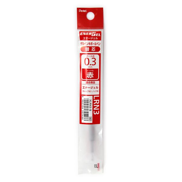 ぺんてる エナージェルゲルインキボールペン リフィル 0.3mm 赤 超極細 XLRN3-B