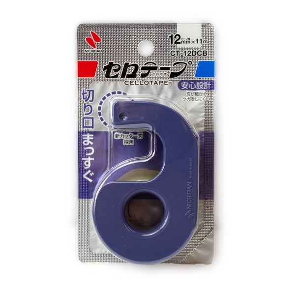 セロテープ 小巻カッター付 まっすぐ切れる 12mm×11m ブルー CT-12DCB　封かん作業 メモの仮止め 工作用 ポスター貼り 包装作業