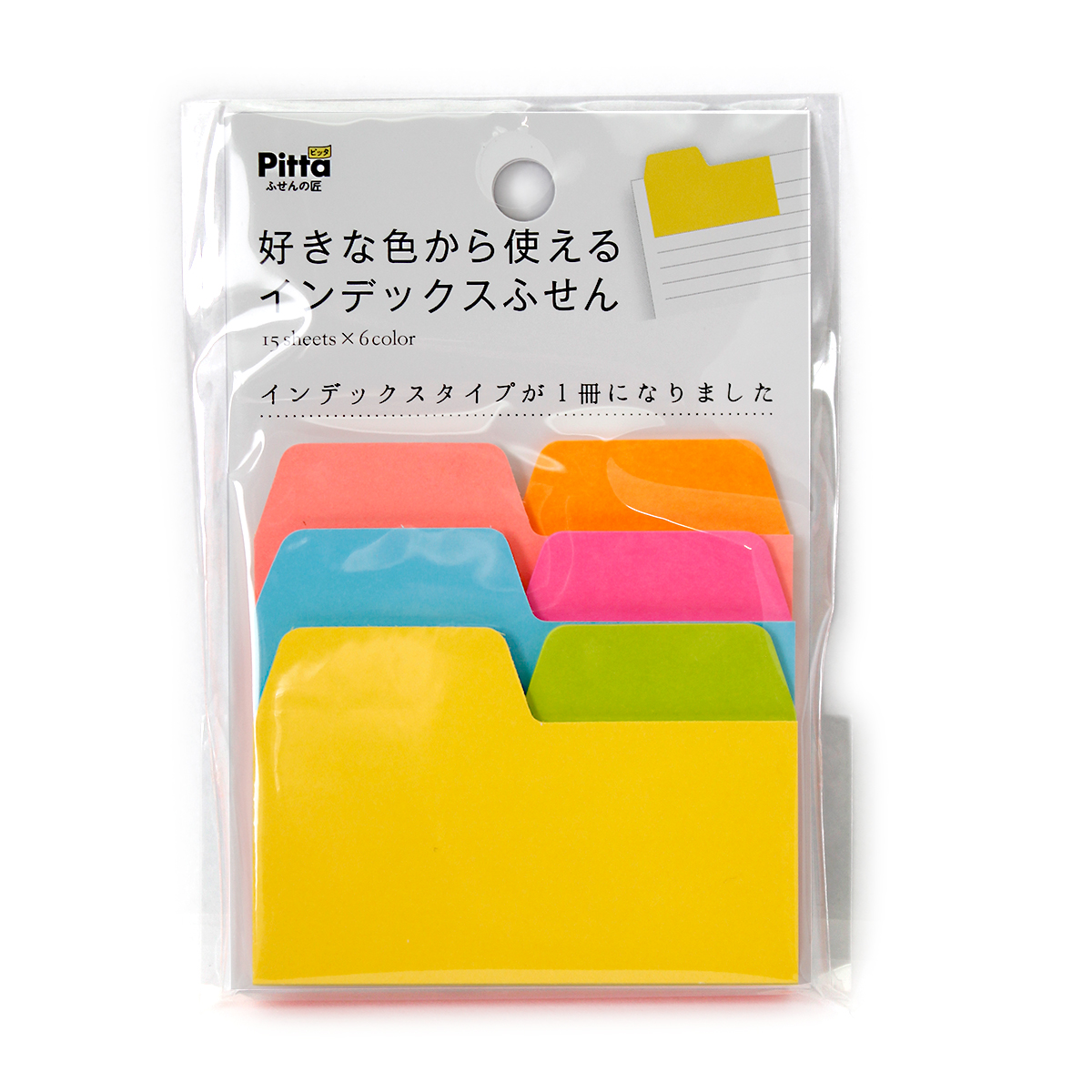 クラスタージャパン アックスコーポレーション 付箋紙 Pitta 好きな色から使えるインデックス付箋 90枚 ネオン1P C-SIF-01