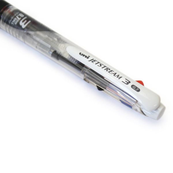 三菱鉛筆 ジェットストリーム 3色ボールペン 0.7mm 透明 T SXE3-400-07 JETSTREAM なめらかな書き味 滑るような書き味 くっきりと濃い描線 書き分け便利な3色セット 速乾性 油性顔料