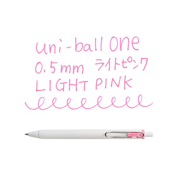 三菱鉛筆 ユニボールワン0.5mm オフホワイト軸 ゲルインク：ライトピンク UMNS05.51