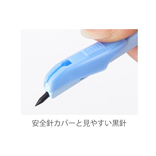レイメイ藤井 コンパス 先生おすすめ 鉛筆タイプ JC1058Aブルー 安全芯カバー付き 見やすい黒針 コンパスケース付き