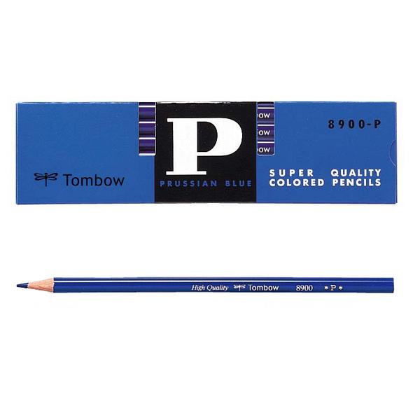 トンボ鉛筆 青鉛筆 8900P 藍色 ダース 12本入り 丸軸 藍色 なめらかな書き味 ダース箱 再生紙 事務 学習用