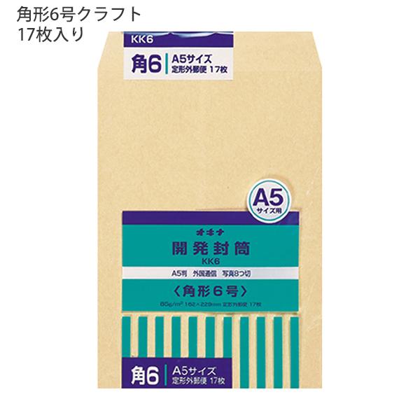 日本ノート オキナ OKINA 開発封筒 6号 角形6号 クラフト封筒 KK6 85g/m2 W162ｘH229mm 定形郵便物 ビジネス封筒 A5サイズ 10枚入 日本製