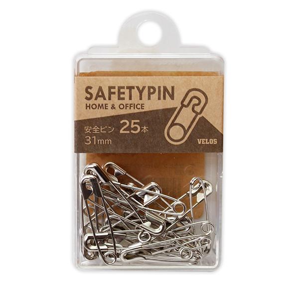 ベロス XS-225 Xシリーズ 安全ピン 中 31mm 25本入 ステンレス 洋服固定 服飾 手芸 ハンドメイド ベビー用品 メリケンピン ケース入り 事務用品 家庭 オフィス VELOS