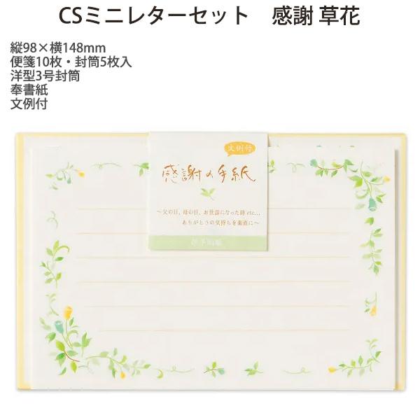 エヌビー社 CSミニレターセット 感謝 草花 1252314 縦98×横148mm 洋型3号封筒 便箋10枚 封筒5枚入 おしゃれ かわいい 上品 洋形3号封筒 奉書紙 文例付 母の日 父の日 卒業 手紙 メッセージ 記念日 御礼 植物 花 横書き