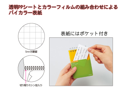 ツインリングメモA7 カラータグ Bi-COLOR オレンジ CTメ-C70YR