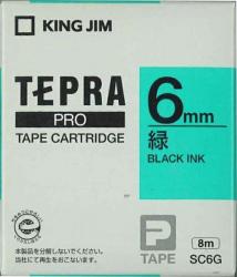 キングジム テプラPROテープ緑黒文字6mm SC6G - ウインドウを閉じる
