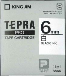 キングジム テプラPROテープ白黒文字6mm SS6K - ウインドウを閉じる