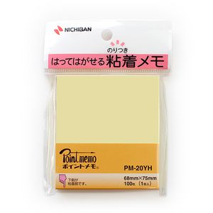 ニチバン ポイントメモ PM-20YH 68mm×75mm 100枚×1冊入り 貼ってはがせる粘着メモ - ウインドウを閉じる